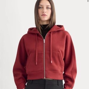 NWT Everlane Luxe Fleece Full Zip Cropped Hoodie